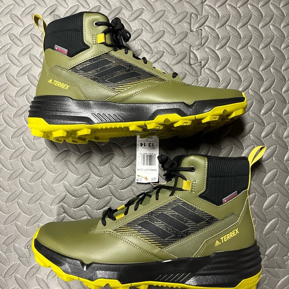 Adidas Terrex Unity Leather Mid Cold RDY Men's 13 Hiking Boots Olive NEW… - Picture 8 of 14